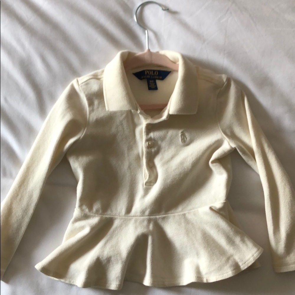 Ralph Lauren long sleeve polo peplum top